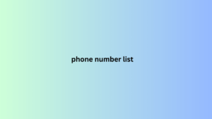 phone number list